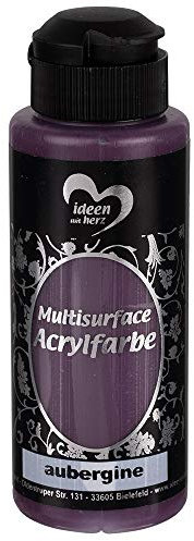 Ideen mit Herz Acrylfarbe Multisurface | Universalfarbe auf Wasserbasis | 120ml (aubergine)