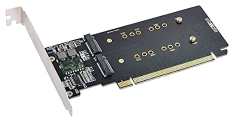 chenyang Adaptador M.2 a PCIe 3.0 X16, 4 puertos NVME/AHCI SSD a PCI Express adaptador de tarjeta de expansión con soporte de ranura de 12 cm