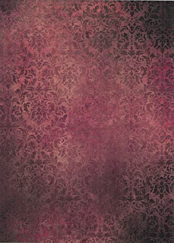 Zita`s Creative Rispapper A3 – antik draperi, röd vin. Motiv-halmsilke, halmsidenpapper, decoupage papper