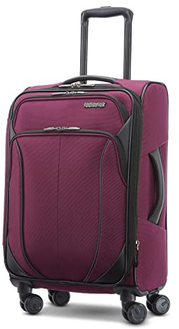 American Tourister 4 KIX 2.0 Expandable Softside Luggage with Spinner Wheels, 20 SPINNER, PURPLE ORCHID