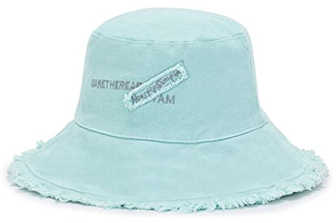 crazy bean Hatt för kvinnor, sommar, bomull, solhattar, bred kant, vikbar fiskekatt, för strand, UV-skydd, kalk, One size