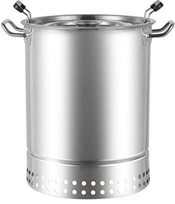 smoker Parrilla de carbón for barbacoa, estufa colgante for barbacoa, barril de malla for parrilla de barbacoa de acero inoxidable con 20 brochetas, cesta for asar con ruedas, estante for barbacoa de