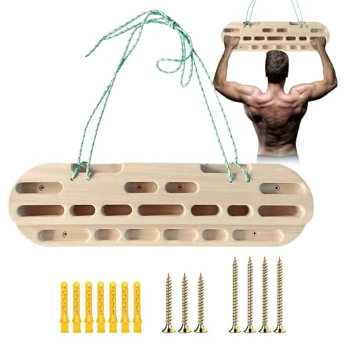 Duqulle Planche d'escalade en Bois, Touche d'escalade, Équipement D'entraînement À Domicile, Renforcement des Doigts pour L'entraînement des Doigts, Avan t-Bras, Station D'entraînement Montée