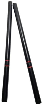 TEKKA BUDO 2er Set Escrima Stock schwarz - stabile Ausführung - Trainingsstick 65 cm - Arnisstock Holz Eiche Kurzstock Kali Kampfsport