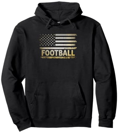 American USA Flag Football Player Footballer Sports Pullover Hoodie