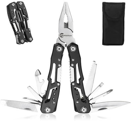 Multitool Pliers 13 in 1, Stainless Steel Multi Tool Pliers Pocket Knife with Safety Lock for Camping Survival Hiking DIY Gifts for Men