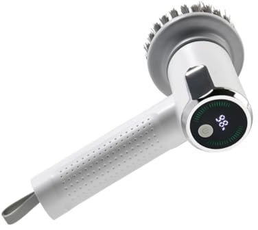 Cepillo limpiador giratorio inalámbrico recargable con cabezales intercambiables, herramienta de cocina de carga rápida