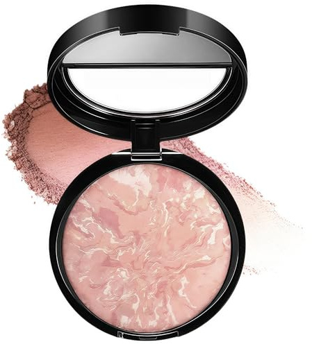 Pressed Powder Colour Match Foundation, Long-lasting 24H Wear, Shimmer Brick Bronzer, Full Coverage, Transfer-Resistant, Matte Natural Finish, New Formula