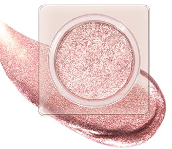 Eyeshadow Palette Pailletée, Fard à Paupières Rose Crème et Highlighter Gel, Palette Maquillage Yeux Gel Hautement Pigmenté, Longue Durée et Imperméable, Perles Texture Fine, Maquillage des Yeux-01