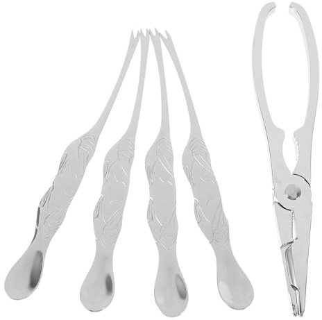ANDRESLAD 5 Piezas Herramientas para Comer Mariscos Azul Tijeras y Pinzas para Abrir Patas y Garras de Cangrejo Accesorios Prácticos para Langosta y Ostras Pulido y Seguro para Uso Hogar y