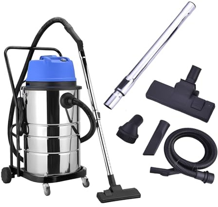 Dammsugare Våt Torr 2026 års Modell Våt-/Torrdammsugare 60 L Med Rostfri Tank Och Kraftfull Sugkraft 1400w För Snabb Och Effektiv Rengöring I Hem, Företag Och Bil(Blue)