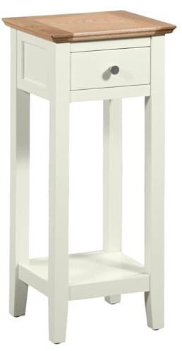 Hallowood Furniture Clifton Oak Tall Green Off White Console Table, Compact