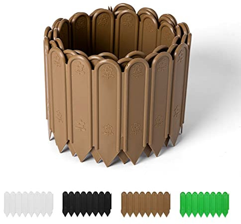 SYLJ Borde De Paisaje De Jardín/Valla De Jardín Borde, Borde De Cama Flexible, Plástico, Border De Flores, Palisada, para El Sendero del Jardín, Largo: 4m/6m, Alto: 22cm
