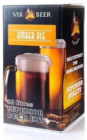 Beer & Wine Malto per Birra Artigianale Fatta in Casa, Preparato per Birra, Kit Artigianale (Amber Ale)