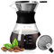 BORDEAG Pour Over Kaffeebereiter, 600ml Pour Over Kaffeemaschine, Kaffeebrüher Für Filterkaffee, Handgebrühte Kaffeekanne Mit Edelstahlfilter Für Zuhause Camping