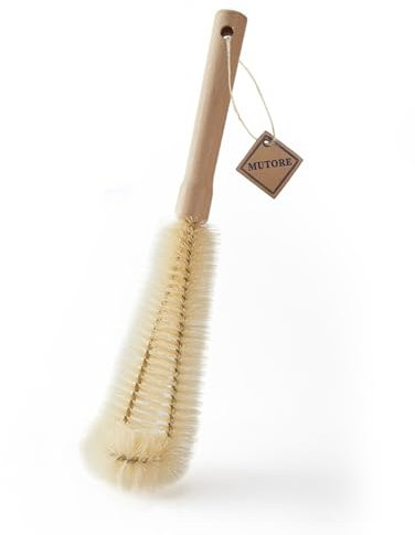 MUTORE Brosse à biberon en bois à long manche pour le nettoyage, nettoyeur de bouteilles, brosse de nettoyage pour laver la bouteille d'eau, le biberon, la bouilloire, le vase
