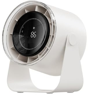 DURBESTER Small Desk Fan, 28dB Ultra-Quiet Desktop Air Circulator with 115° Adjustable Tilt, 100 Speeds, Rechargeable Battery, USB-Powered, Portable for Bedroom, Office, Kitchen, Travel -White