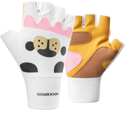 ROCKBROS Kinder Halbfinger Fahrradhandschuhe Fingerlose Warm Handschuhe für Kinder Jungen Mädchen Scooter Fahrrad