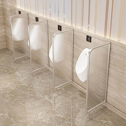 Wasserdichter Urinal-Trennwand für Hotel/öffentliche Toilette, Edelstahlrahmen mit gehärteter Glasscheibe, ideal für Schule und Bar, Silber, 3 Stück