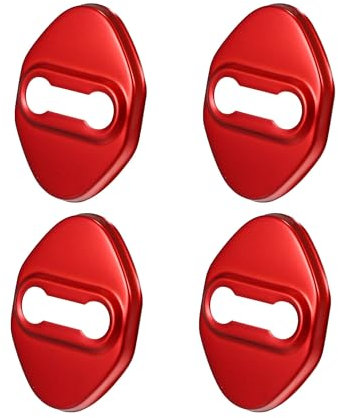 KBDDM Protecteur De Serrure De Porte De Voiture pour Hyundai Accent 2010-2023, Acier Inoxydable Loquet Cap Boucle Anti-Corrosion Accessoires De Protection Voiture,A-Red