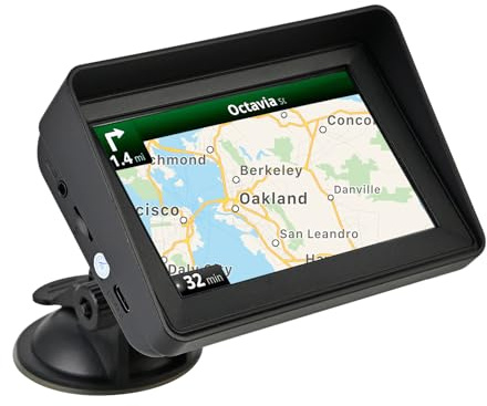 5 Inch Sat Nav, HD Touch Screen GPS Navigation for Cars Trucks with UK, Europe Maps, HGV Sat Nav Trucks, Lifetime Free Updates, Support Postcode Search, Speed Camera Alert, Voice Guidance, POI