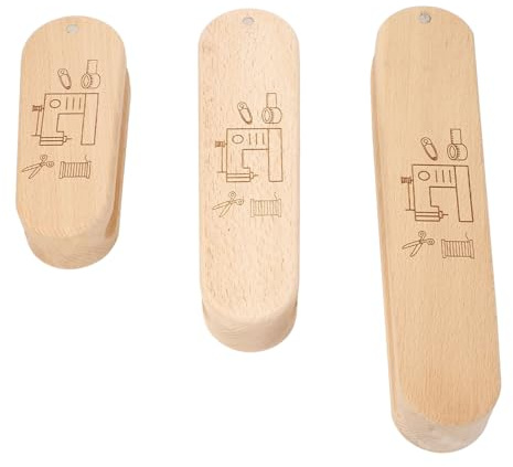 Wooden Tailors Clapper Set Sewing Quilting Aid Tool with Scale for Fabric Flattening and Pressing 3 Pieces Solid Wood Household Use Most Scenes