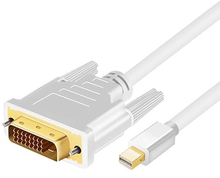 Vay Forwarg mini DP to DVI Cable 4K 1080P Adapter Cable TV 6FT (White)