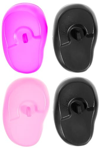 Zerodeko Silicona para Oídos para Tinte de Cabello, 4 Unidades Multicolor (rosa, Morado, Negro), Resistentes al Agua, Ligeros y Reutilizables para Salón y Ducha