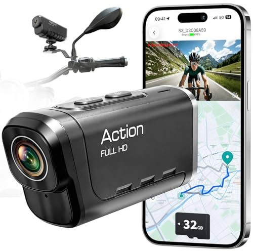 Tiantianle Dash Cam Moto 4K+1080P, Doppia Action Cam Moto, Impermeabile IP65, Autonomia di 6 ore, Telecamera Moto con WiFi GPS, Telecamera Casco Moto con HDR Per Ciclismo & All'aperto