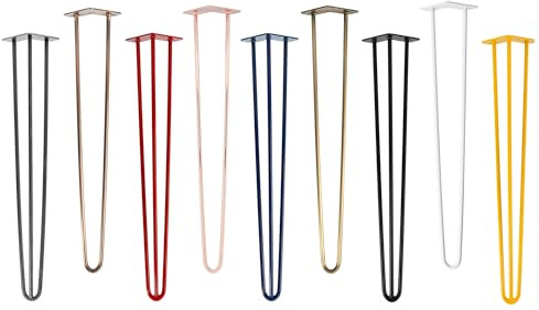 Natural Goods Berlin 4X Pieds de Table Hairpin | Différentes Couleurs & Tailles | Pied de Table en Métal | pour Projets DIY comme Table d'Appoint | Hauteur de 40 cm & 3 Barres | Or Rose Antique