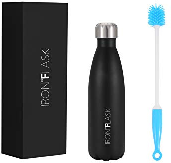 Stainless Steel Water Bottle - Vacuum Insulated Metal Flask - Hot 12hrs & Cold 24hrs Drinks - Double Walled Leakproof - Sports Gym Travel Kids