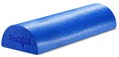 Yes4All halvskumrullar för sjukgymnastik, mjuk täthet rund PE-skumrulle för ryggmassage, yogaövning – 45 cm