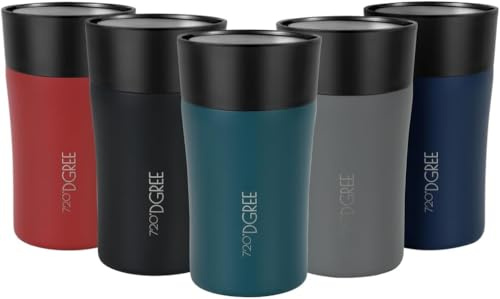 720°DGREE Tazza Termica Viaggio 210ml “PleasureToGo 2.0“ - 3 Misure, Senza BPA, Prova Perdite, Acciaio Inossidabile, Doppia Parete Isolata Sottovuoto, 360°-Coperchio - Caffè, Tè 3h caldo, 6h freddo