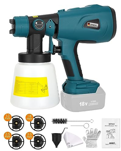 Schnurloser Farbspritzer für Makita 18v LXT Akku, HVLP Farbspritzpistole für Schränke Autos Wände Möbel Haus Malerei (nur Werkzeug)