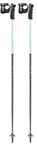 LEKI Women’s Artena Airfoil 3D Lightweight Aluminum Ski Poles for Alpine Skiing - Dark Anthracite-Light Turquoise-White - 125 cm