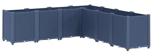 vidaXL Odlingslåda blågrå 160x160x53 cm PP, odlingskruka, blomkrukor, utomhuskruka, odlingskrukor, blomkruka, utomhuskrukor, odlingslåda för hörn