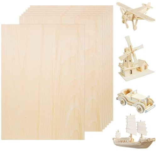 7 Stück A3 Sperrholzplatte 3mm, 42x30cm Holzplatte Lindenholz Brett Holz zum Basteln Dünne für Malen Brandmalerei Laserschnitt Bastelarbeiten