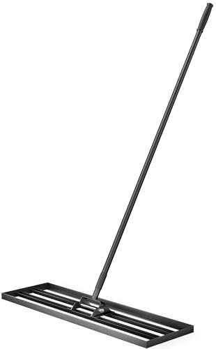 Wiltec Râteau de nivellement 760 x 254 x 2050 mm Vert 3,6 kg Acier Fin Raclette de Gazon Niveleur avec Manche 2 m Extensible Racloir Polyvalent Jardin Aménagement extérieur Golf