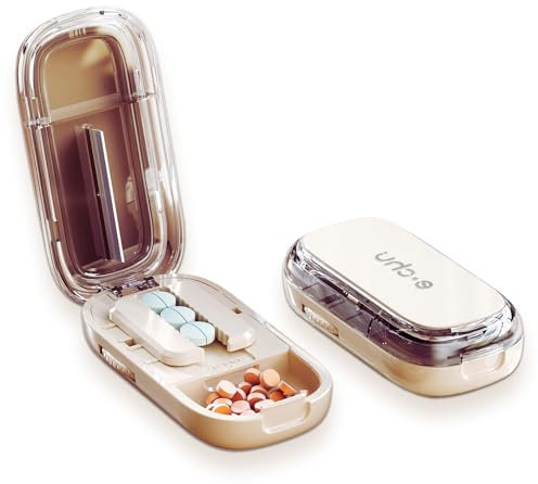 OCCOUMR Tablettenteiler, Tablettenteiler für Große und Kleine Tabletten Für Tabletten, Tablettenschneider mit Aufbewahrungsfach, Medikamententeiler mit Aufbewahrungsfach für Reise&Haustier