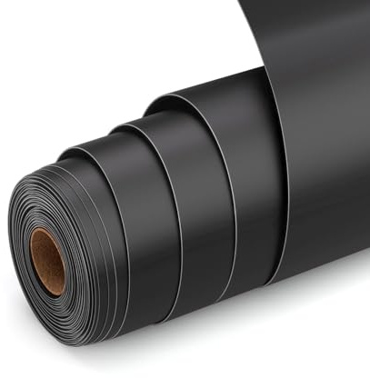 UIOK Vinyl Film Plotter Black Plotter Film Vinyl 30.5 cm x 914.4 cm Plotter Film Self-Adhesive Matt Black Vinyl Permanent Vinyl Film Rolls Adhesive Film for Cricut, Scrapbooking