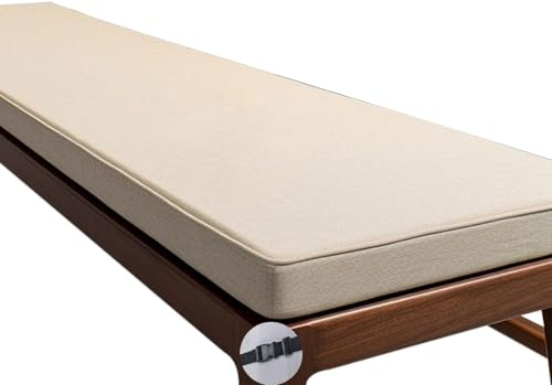 Coussin de Banc Extérieur 1/2/3/4 places, Amovible Antidérapant Mobilier d'extérieur Coussin d'assise Rectangulaire - Confortable Coussins pour terrasse, Balcon, Banquette(Beige clair,90x50cm/35x20in)