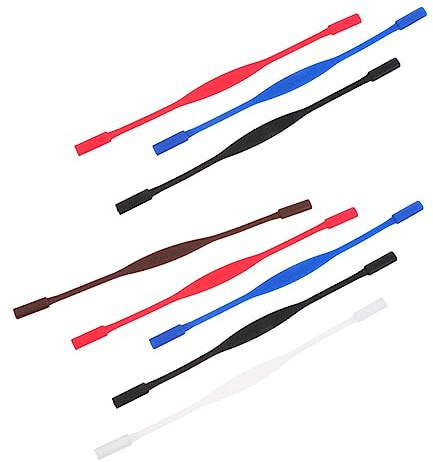 TOBBOMEY Cuerda Antideslizante para Gafas Deportivas y Sujetar Gafas, Silicona Ajustable, Colores Mixtos, 8 Piezas, para Niños y Uso Deportivo Color Aleatorio