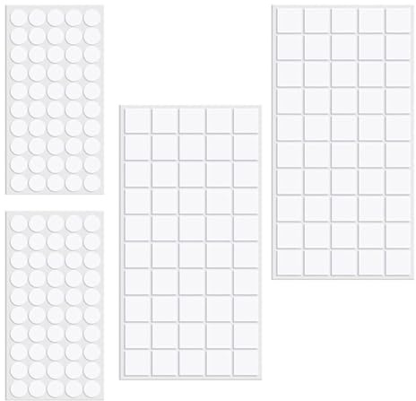 Healeved Lot de 200 Pastilles Adhésives Double Face Transparentes Points Ronds 10 MM et Carrés 20 MM Colle Forte sans Trace pour Décoration de Ballons DIY et Bricolage Créatif
