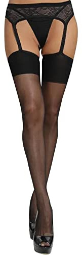 Calze Calde Donna - Reggicalze Donna Elegante in Pizzo con Cinturino e Calza Integrata per Lingerie Autoreggente