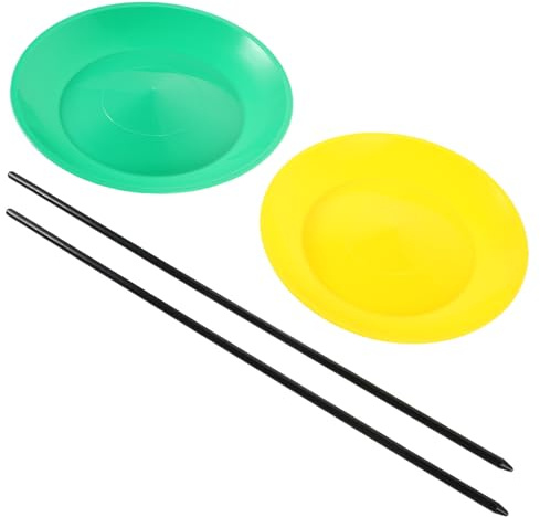 HOMSFOU Set Giocoleria 2 Pezzi Piatti Rotanti con Bastoncini Gioco Circense per Principianti e Feste con Materiali Durevoli e Design Colorato per Esibizioni e Sviluppo Abilità