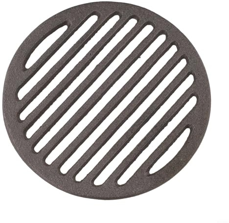 Parrilla redonda de hierro fundido, estante resistente para barbacoa, apto para parrillas de carbón, malla de cocina negra y parrilla, accesorio resistente para barbacoa al aire libre (17 cm)