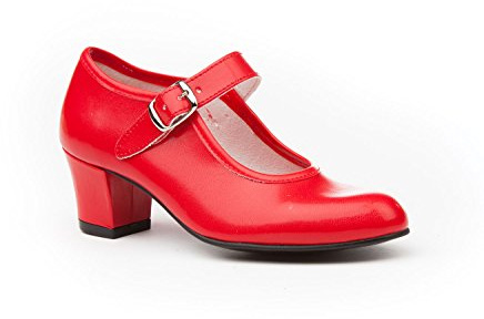 Zapatos Flamenca Para Niña y Mujer, Mod. 302, Calzado Made In Spain (33, Rojo)
