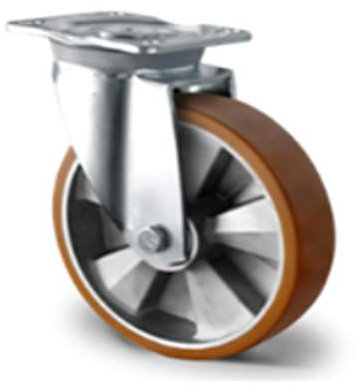 Artist Unknown Ruedas giratorias de poliuretano para cargas pesadas, 200 mm, rodamientos de bolas de 700 kg