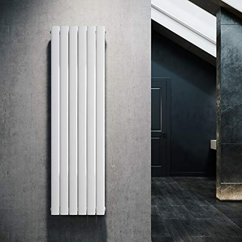 ELEGANT Radiador de diseño plano, 1600 x 462 mm, color blanco, vertical, doble capa