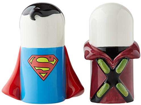 Enesco DC Comics Ceramics Superman vs. Lex Luthor Salière et poivrière stylisés Multicolore 3,89 cm
